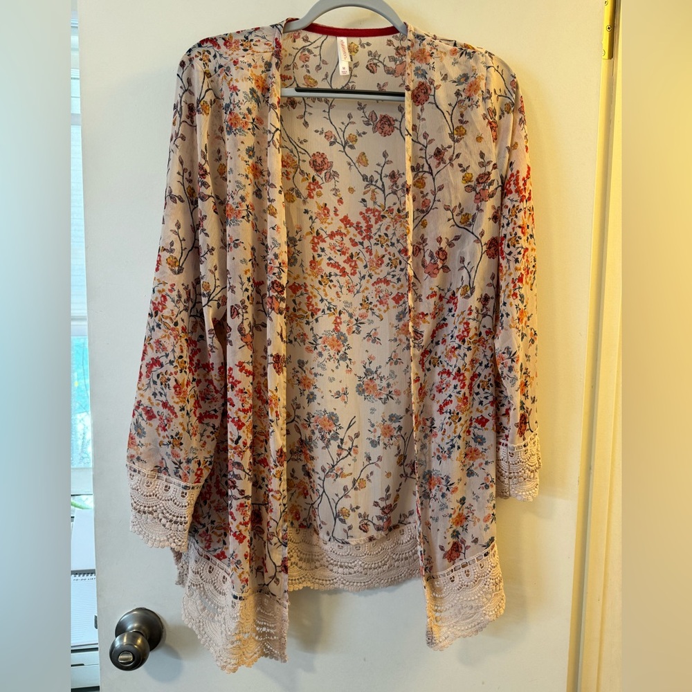Xhilaration Floral Lacy Cover Up